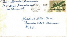 1946 - Lettre De CHARLOTTE AMALIE (Virgin Island) Pour Kansas City -  Tp Yvert N° 27 - Marcophilie