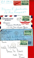 1949/1950 - 4 Enveloppes De New-York Pour La France -  Tp Yvert N° 37 - Postal History