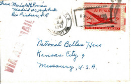 1947 - Lettre De RIO PIEDRAS (Porto Rico) Pour Kansas City -  Tp Yvert N° 33 - Cartas & Documentos