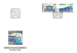 Norway Norge 1994 A Century Of Electric Trams Mi 1163-1164 FDC - Briefe U. Dokumente