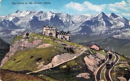 CPA Rigi Kulm U. Die Berner Alpen - Trains Et Chemin De Fer - Berna