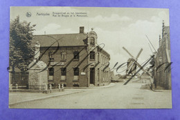 Aartrijke Bruggestraat .Monument Standbeeld -Volkshuis. Windmolen.Moulin A Vent. Uitg. Huis Van Walleghem Aertrijcke - Zedelgem