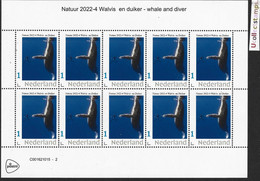 Nederland  2022-4  Natuur Nature  Walvis-duiker  Whale-diver   Vel;-sheetlet   Postfris/mnh/neuf - Neufs