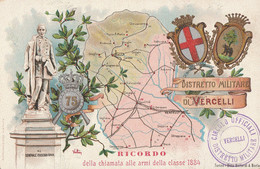 CARTOLINA DISTRETTO MILITARE VERCELLI 1884 (RY6405 - Marcophilie