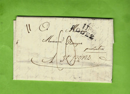 1826 LONGUE LETTRE FAMILIALE  MARQUE POSTALE 11 RODEZ Pour St Pons Par Une Sœur à Son Frère Rouque à St Pons VOIR SCANS - Other & Unclassified