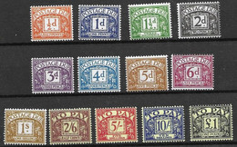 UK Postage Due Mint Extremely Low Hinge Trace * (quasi **) Complete Set 1959-63  100 Euros - Taxes