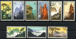 CHINA PRC - 1963  Nine Stamps Of Set 357 Huangshan Landscapes. CTO Or Used. Hinged Stamps.. - Used Stamps