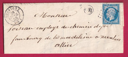 N°14 PC 2945 SOUVIGNY ALLIER OR A IDENTIFIER POUR MOULINS LETTRE COVER FRANCE - 1849-1876: Classic Period