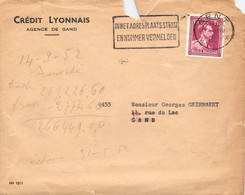 Belgique - COB 832 Sur Lettre - 1950 - Flamme - Enveloppe Du Credit Lyonnais Agence De Gand - Briefe U. Dokumente