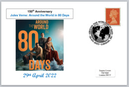 GB 2022 150th Anniversary Jules Verne Around The World In 80 Days Cinema Literature Transport Maps Privately Produced (w - Andere