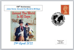 GB 2022 150th Anniversary Jules Verne Around The World In 80 Days Cinema Literature Transport Maps Privately Produced (w - Andere