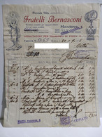 Italy Italia Invoice Ditta FRATELLI BERNASCONI Mantova. Appaltatori Per Trasporti Di Forza.  1915 - Italia