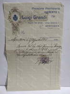 Italy Italia Invoice Premiata Pasticceria UMBERTO I Mantova LUIGI GRANDI 1915 - Italia