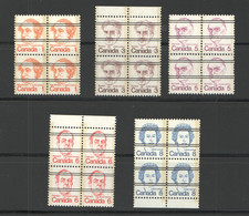 1972 Caricatures  Precancelled - Préoblitérés MNH Blocks - ** Sc 586, 588, 590-1, 595 - Vorausentwertungen