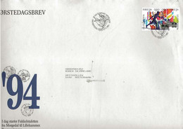 Norway Norge 1993 Olympic Games   - Torch Relay  Big Cover   B3 Size  Mi 1139-1140  FDC 27.11.93 - Covers & Documents