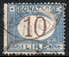 ITALIA (ITALY) Sello Usado CIFRA USO EN TASA X 10 Liras Años 1870-1903 – Valorizado En Catálogo U$S 35.00 - Taxe