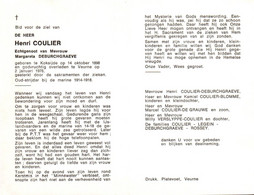 Henri Coulier (1898-1976) ~ Oudstrijder (1914-1918) - Devotion Images