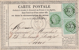 62 PAS DE CALAIS  ST OMER  POUR PARIS 1873 - Saint Omer