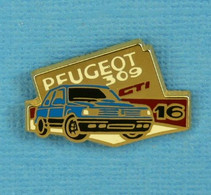 1 PIN'S //  ** PEUGEOT 309 GTI 16V ** . (Hélium-Paris) - Peugeot
