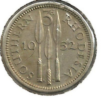 SOUTHERN RHODESIA BRITISH 3 PENCE SPEARS FRONT KGVI HEAD BACK 1952 EF SCARCE KM? READ DESCRIPTION CAREFULLY !!! - Rhodésie