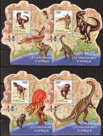Ivory Coast 2014 Dinosaurs 4 S/S MNH - Repubblica Centroafricana