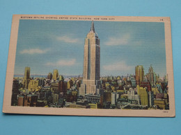 MIDTOWN SKYLINE Showing EMPIRE STATE Building Of MANHATTAN ( 16 - 14810 ) Anno 19?? ( See/voir Scans ) ! - Empire State Building