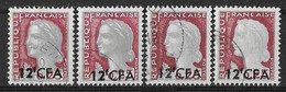 1961/65 - Marianne De Decaris CFA Variétés 4 Nuances - Y&T N° 350 Oblitérés - 1960 Marianne (Decaris)