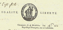 .1795 DEPARTEMENT DE HAUTE MARNE Pour Canton De Auberive RAPPEL A L'ORDRE POUR LES RÔLES DE CO - Historische Documenten