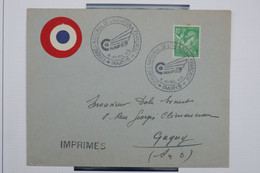 C1 FRANCE BELLE LETTRE  1945  CONGRES D AVIATION PARIS POUR GAGNY  +COCARDE +AFFRANCH. PLAISANT - 1960-.... Storia Postale