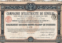 SENEGAL. ELECTRICITE DU SENEGAL. CIE D' ...  1923     Imprimerie RICHARD - Sonstige