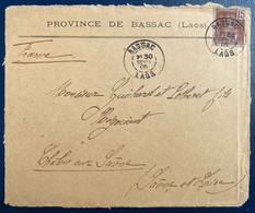 Indochine Laos Devant De Lettre N°29 Oblitéré Dateur Du 30 Sept 1905 De BASSAC Pour Chalons Sur Saone Rare ! - Lettres & Documents