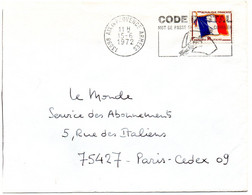 BOUCHES Du RHONE - Dépt N° 13 = AIX En PROVENCE ARMEES 1972 =  FLAMME SECAP Illustrée ' CODE POSTAL ' + FRANCHISE - Code Postal
