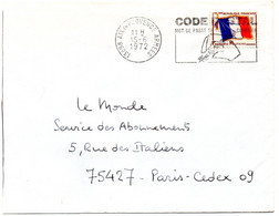 BOUCHES Du RHONE - Dépt N° 13 = AIX En PROVENCE ARMEES 1972 =  FLAMME SECAP Illustrée ' CODE POSTAL ' + FRANCHISE - Postleitzahl