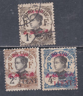 Hoï-Hao N° 66 / 68 O Timbres D'Indochine Surchargés : Les 3 Valeurs Oblitérations Légères Sinon TB - Usados