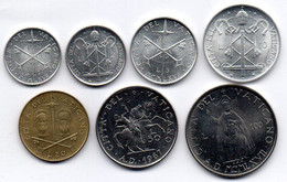 VATICANO, Set Of Seven Coins 1,2,5,10,20,50,100 Lire, Aluminum, Alum.-Bronze, Steel, Year 1967, KM #92,93,94,95,96,97,98 - Vatikan