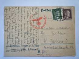 2022 - 2248  POSTKARTE  Au Départ De ANGERAPP  à Destination De ST GALLEN  (Suisse)  1942   XXX - Storia Postale