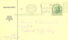 USA:Postal Stationery, Green Thomas Jefferson 1 Cent - 1941-60