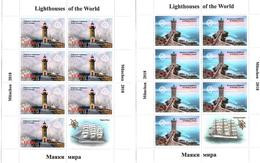 Tajikistan.2018 Lighthouses(Sailboats). 6 Sheetlets, Each Of 7+label - Tadjikistan