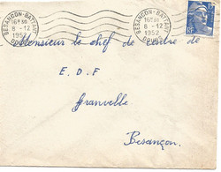 France Enveloppe Cachet à Date 1952-42 Besançon Battant Doubs + Lot De 2 - 1921-1960: Période Moderne