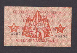 50 LIT 1944 PARTIZANSKI DENAR  SNOO WWII SLOVENIAN BANKNOTE - Slovénie