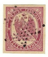FRANCIA 1868 - Timbre Télégraphe 2 F. Oblitéré - Non Dentellato -  Yv: 4 - Telegraphie Und Telefon