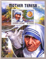 A4676 -SIERRA LEONE -ERROR MISPERF, Souvenir S: 2018 Mother Theresa, Nobel Prize - Mother Teresa
