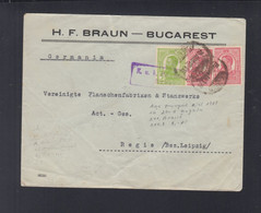 Rumänien Romania Brief 1916 Bucuresti KuK Zensur Nach Deutschland - 1. Weltkrieg (Briefe)