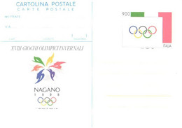 Italy:Postal Stationery, XVIII Winter Olympic Games In Nagano 1988 - Interi Postali