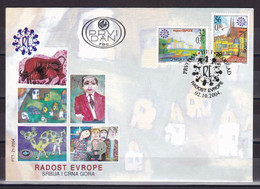 Yugoslavia Serbia & Montenegro 2004 Joy Of Europa Children Paintings FDC - Lettres & Documents