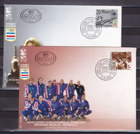 Yugoslavia 2000 Olympic Games Medals Sydney Australia Archery Water Polo Sports FDC - Lettres & Documents