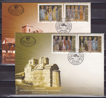 Yugoslavia 1999 Art 500 Years Of Frescoes Of The Poganovo Monastery Religions FDC - Brieven En Documenten