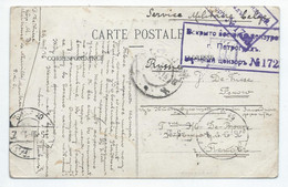 C SM Hôpital Militaire Belge à Montreuil/Neuville 1916 Vers La Russie Avec Censures - Army: Belgium