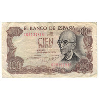 Billet, Espagne, 100 Pesetas, 1970, 1970-11-17, KM:152a, TB - 1-2 Peseten