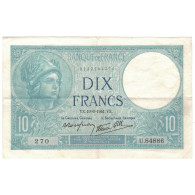 France, 10 Francs, Minerve, 1941, U.84886, TTB, Fayette:7.29, KM:84 - 10 F 1916-1942 ''Minerve''